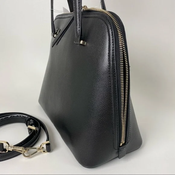 Kate Spade Handbag Patterson Drive Medium Dome Leather Satchel Bag in Black - Picture 6 of 11